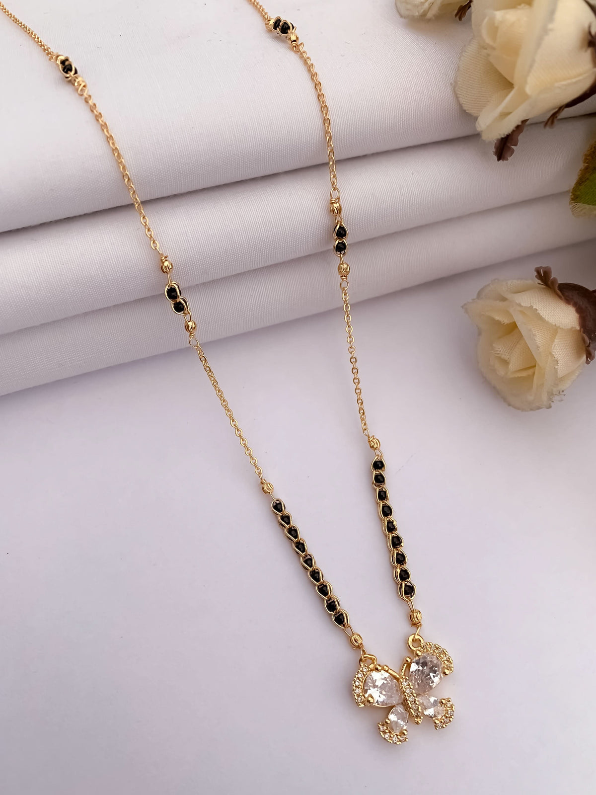 Buy 1 Get 1 Free- Butterfly Sparkle Mangalsutra - Mangalsutra - Belleza Jewels