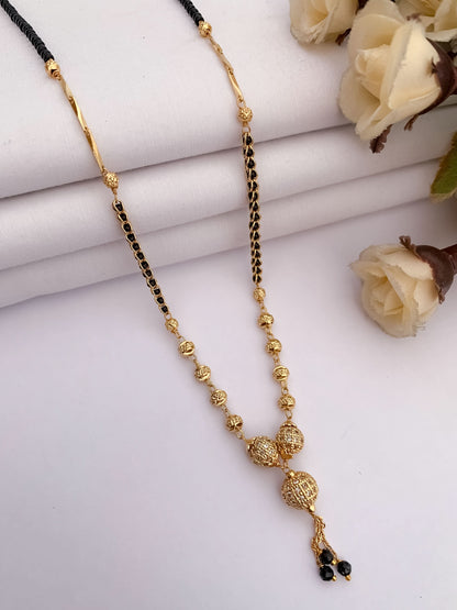 BUY 1 GET 1 FREE -  American Diamond Fancy Balls High Gold Hanging Fancy Mangalsutra