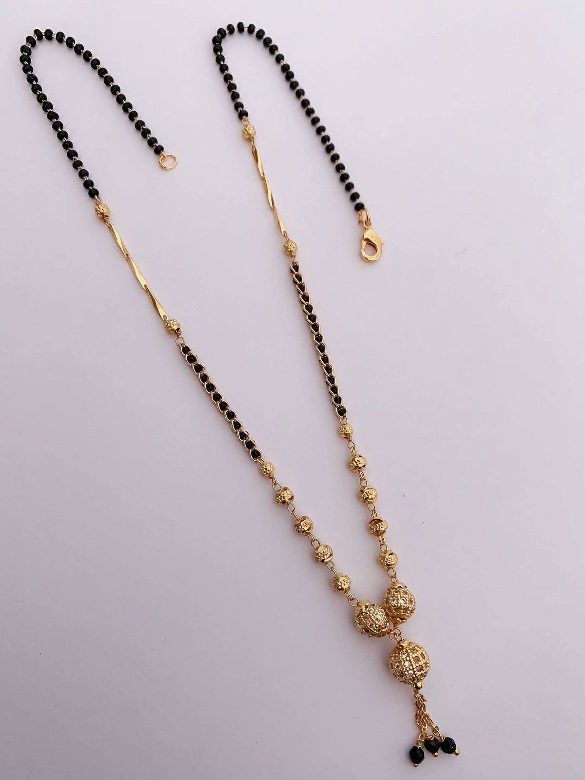 Buy 1 Get 1 Free - Elegant Triple Bead Drop Mangalsutra Necklace - Mangalsutra - Belleza Jewels