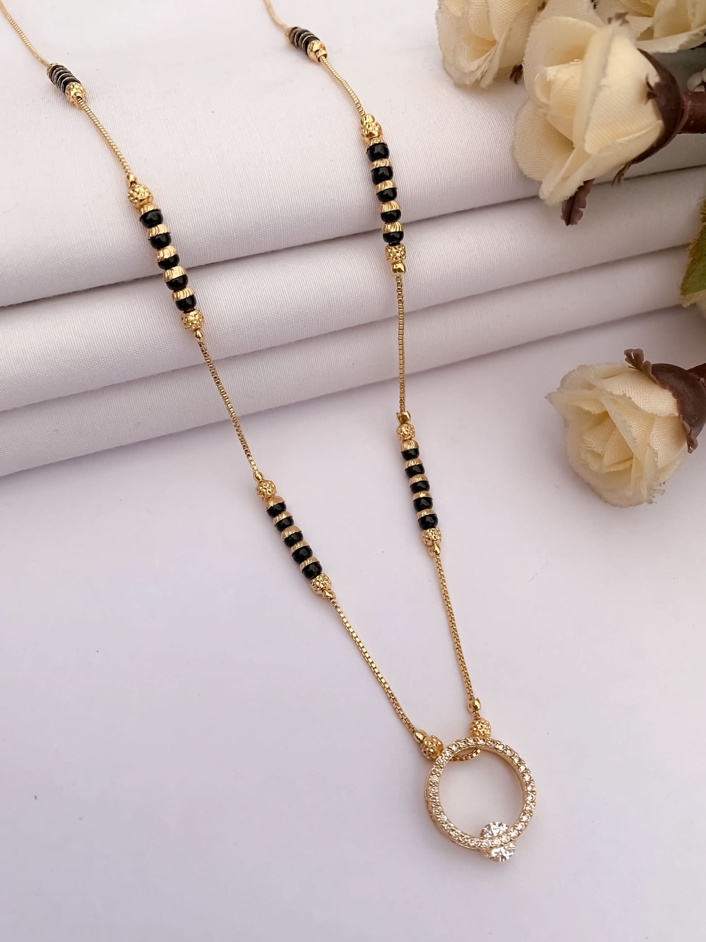 Buy 1 Get 1 Free American Diamond High Gold Plated Fancy Delicate Mangalsutra