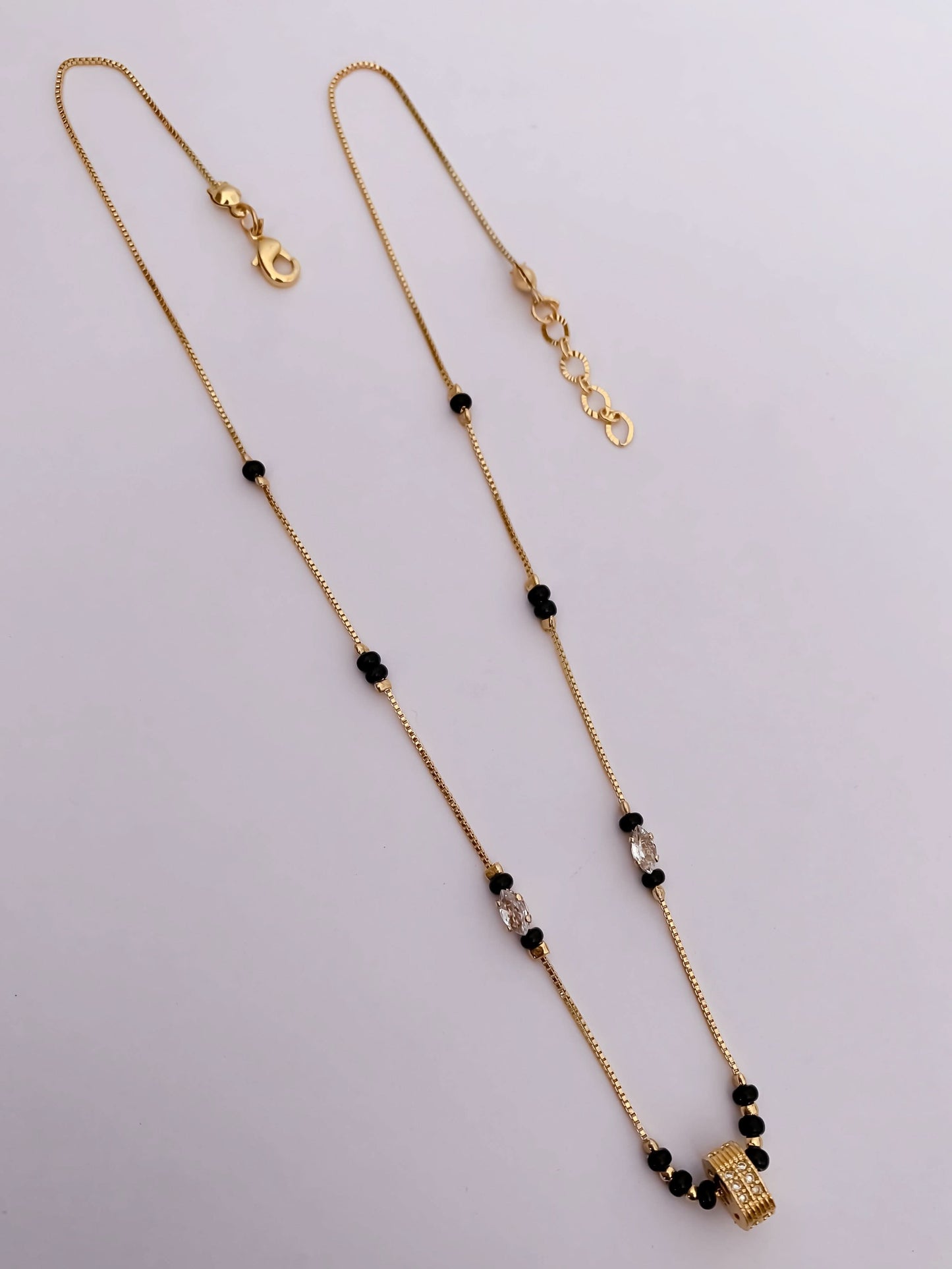 Buy 1 Get 1 Free - American Diamond Gold Plated  Delicate Fancy Chain  Mangalsutra