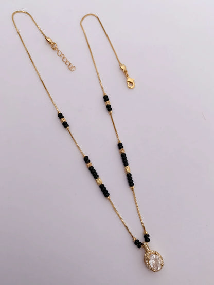 BUY 1 GET 1 FREE - American Diamond Rose gold plated Delicate fancy Mangalsutra