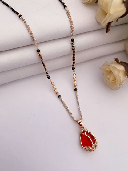 BUY 1 GET 1 FREE American Diamond Rose Gold Plated Delicate Fancy Mangalsutra