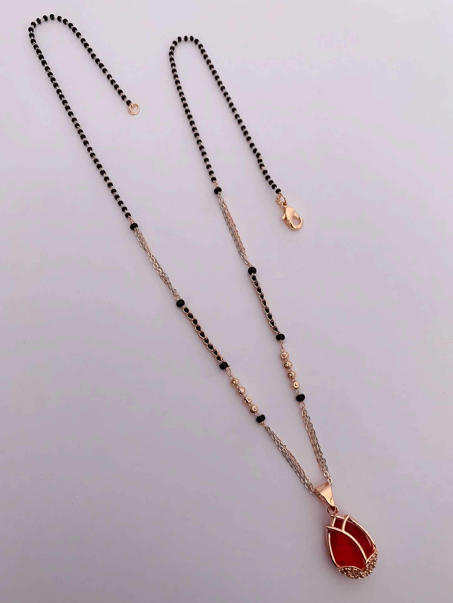 BUY 1 GET 1 FREE American Diamond Rose Gold Plated Delicate Fancy Mangalsutra