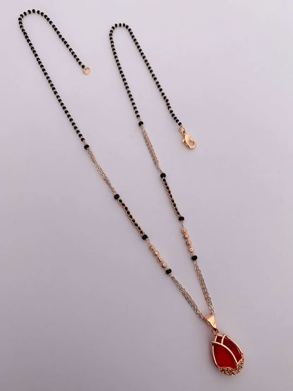 BUY 1 GET 1 FREE American Diamond Rose Gold Plated Delicate Fancy Mangalsutra