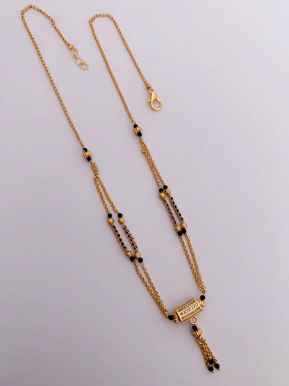 Buy 1 Get 1 Free American Diamond Matt Finished Original Gold Look Hanging fancy Delicate Mangalsutra