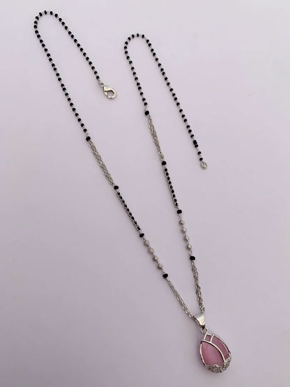 BUY 1 GET 1 FREE - American Diamond Silver Plated  Delicate Fancy Mangalsutra