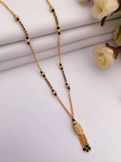 Buy 1 Get 1 Free- American Diamond High Gold Plated Fancy Delicate Mangalsutra