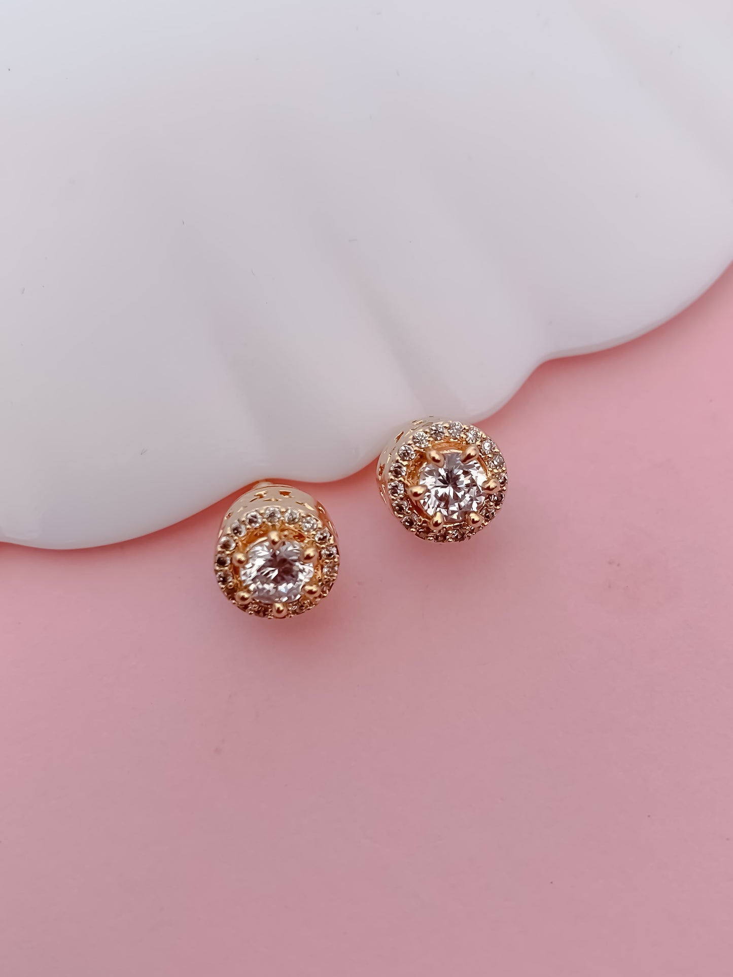 Double Circle CZ Pendant Set