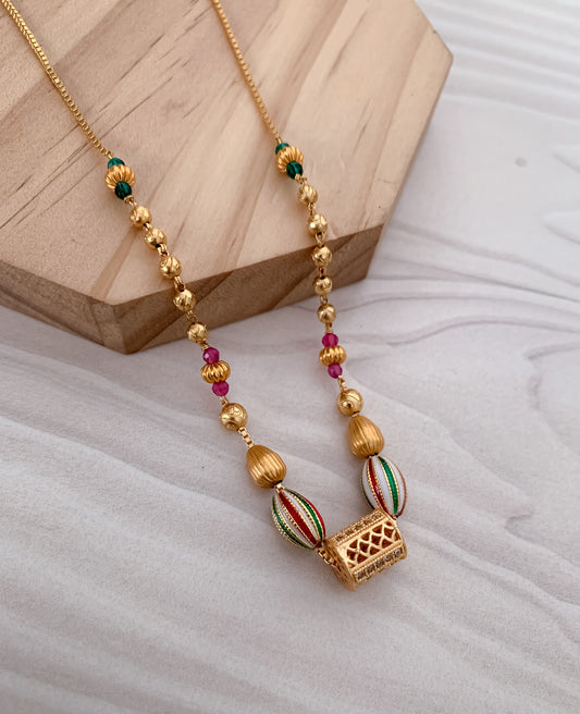 Fancy High Gold Plated Multi Colour Delicate Mala