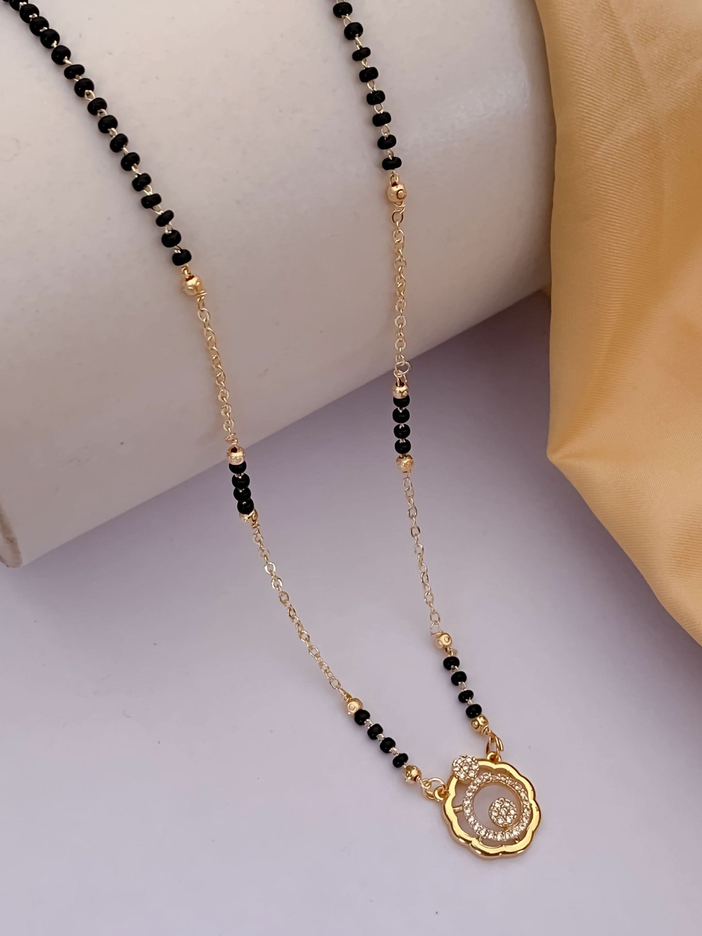 Buy 1 Get 1 Free - American Diamond Gold Plated Fancy Delicate Mangalsutra