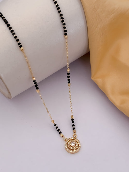 Buy 1 Get 1 Free - American Diamond Gold Plated Delicate Fancy chain Mangalsutra