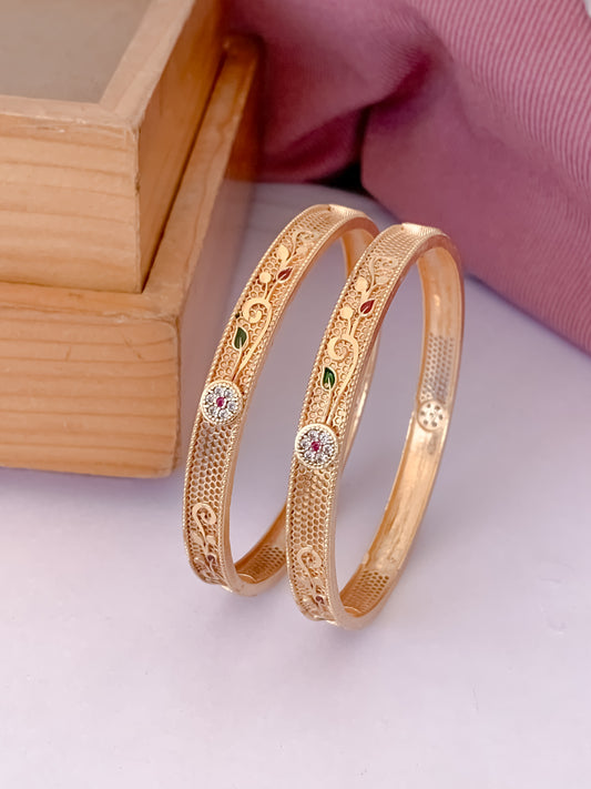 Buy 1 Get 1 Free - Radha Bangals (set of 2 ) - Bangles - Belleza Jewels