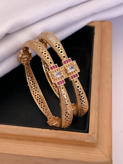 Buy 1 Get 1 Free - Anuradha Bangals (set of 2 ) - Bangles - Belleza Jewels