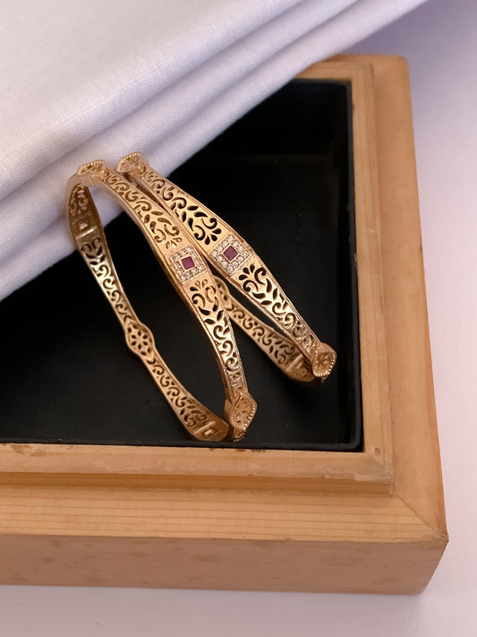 Buy 1 Get 1 Free - Gayatri Bangals (set of 2 ) - Bangles - Belleza Jewels