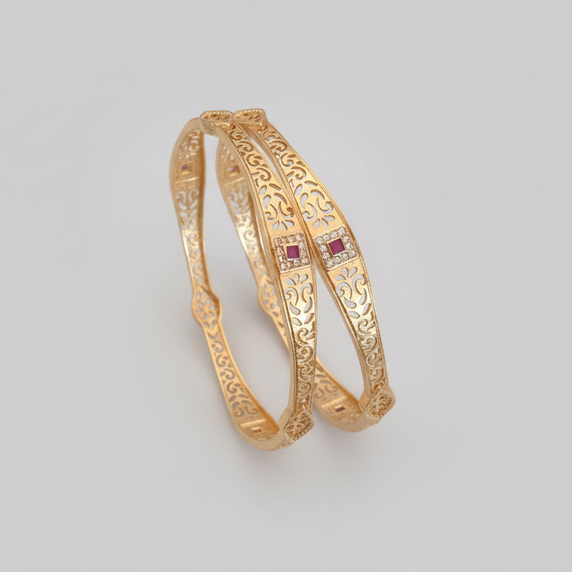Buy 1 Get 1 Free - Gayatri Bangals (set of 2 ) - Bangles - Belleza Jewels