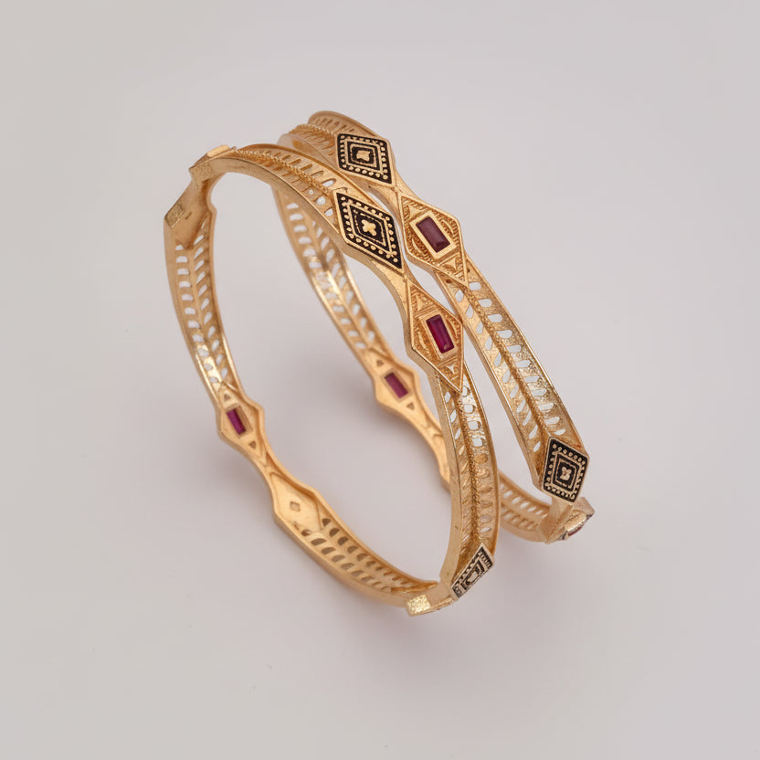 Buy 1 Get 1 Free - Pallavi Bangles(set of 2 ) - Bangles - Belleza Jewels
