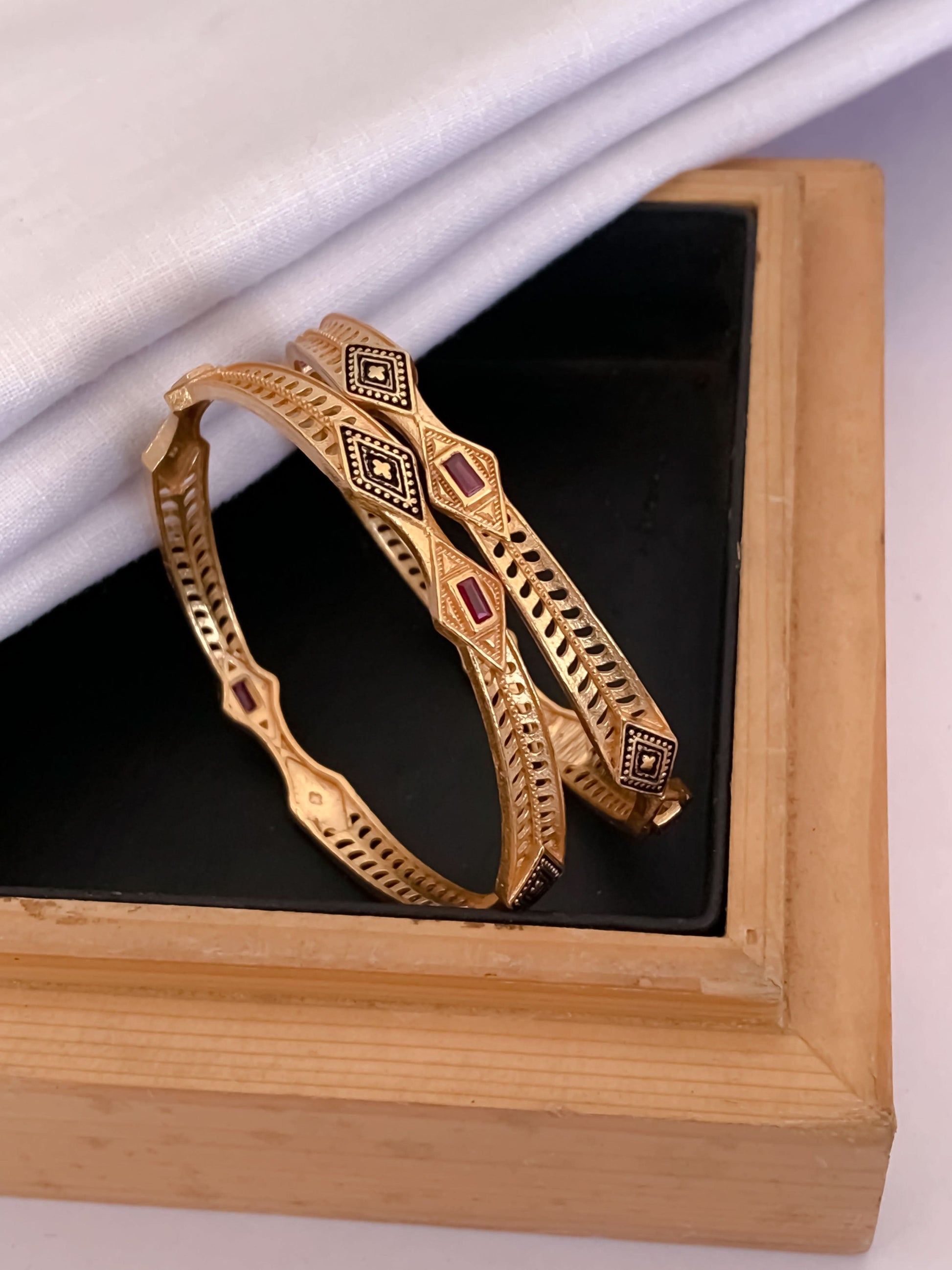 Buy 1 Get 1 Free - Pallavi Bangles(set of 2 ) - Bangles - Belleza Jewels