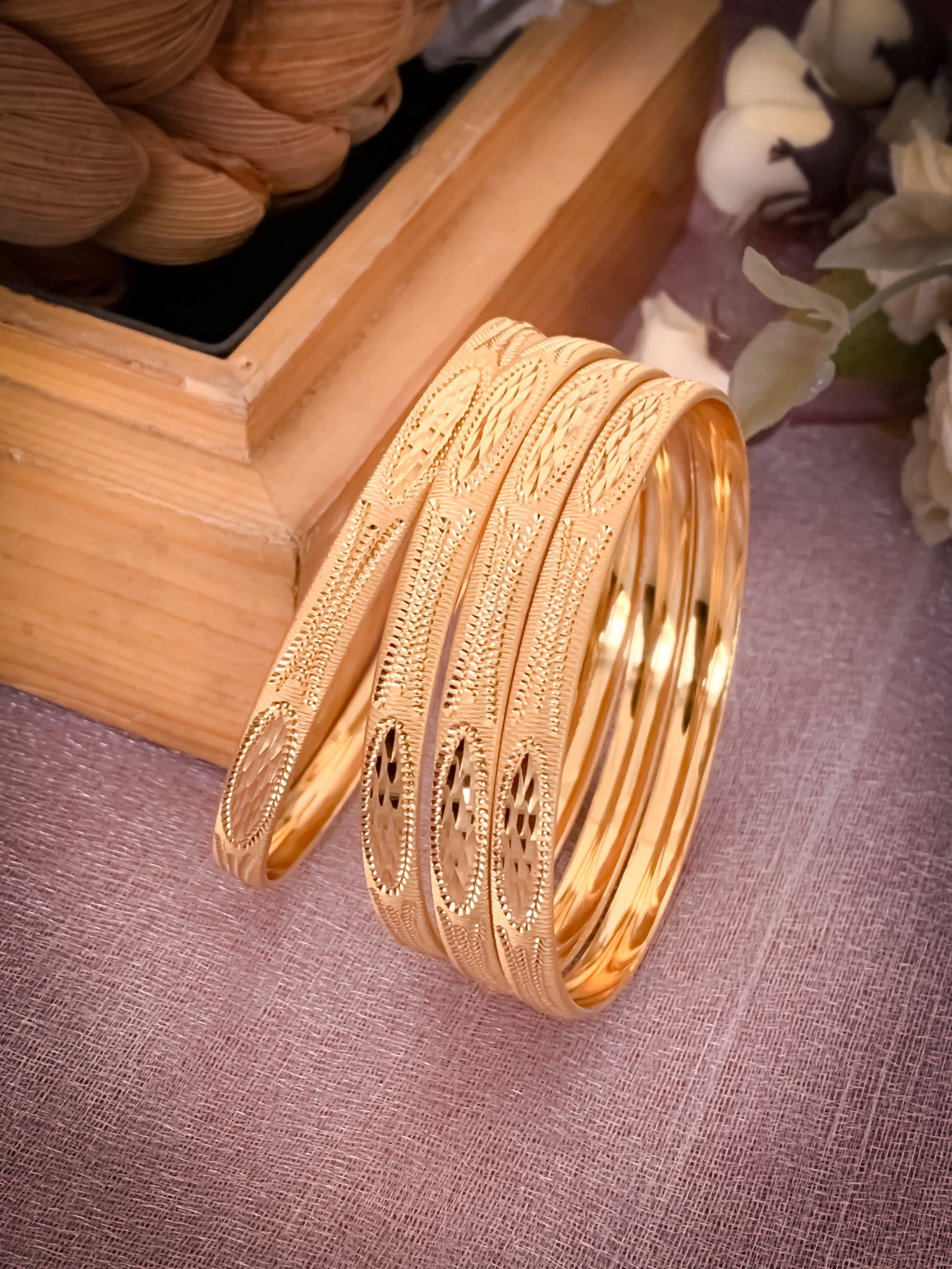 Buy 1 Get 1 Free - Nisha Bangals ( set of 4 ) - Bangles - Belleza Jewels