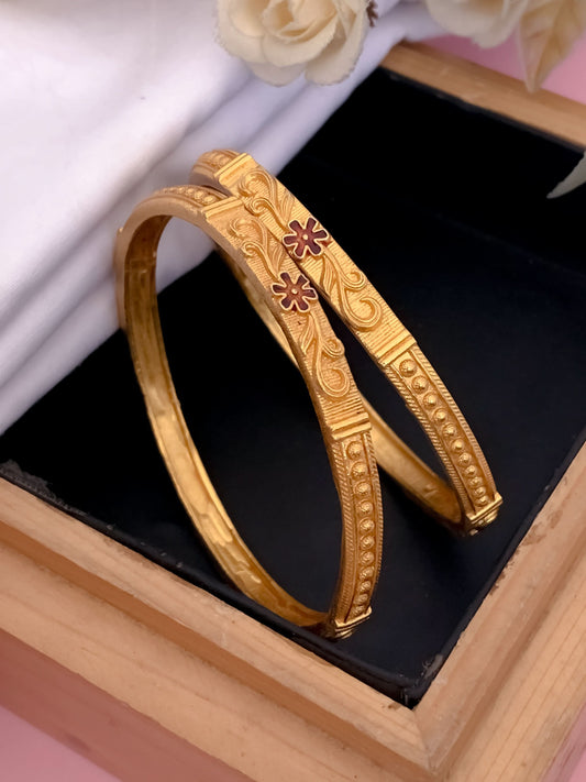 Buy 1 Get 1 Free-   Vishakha Bangles (Set of 2) - Bangles - Belleza Jewels