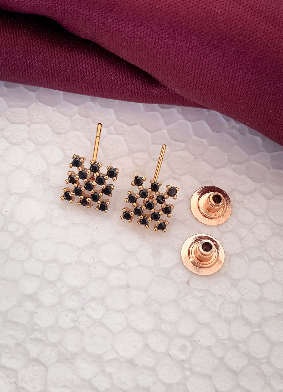 Buy 1 Get 1 Free American Diamond Rose Gold Fancy Earrings - Earrings - Belleza Jewels