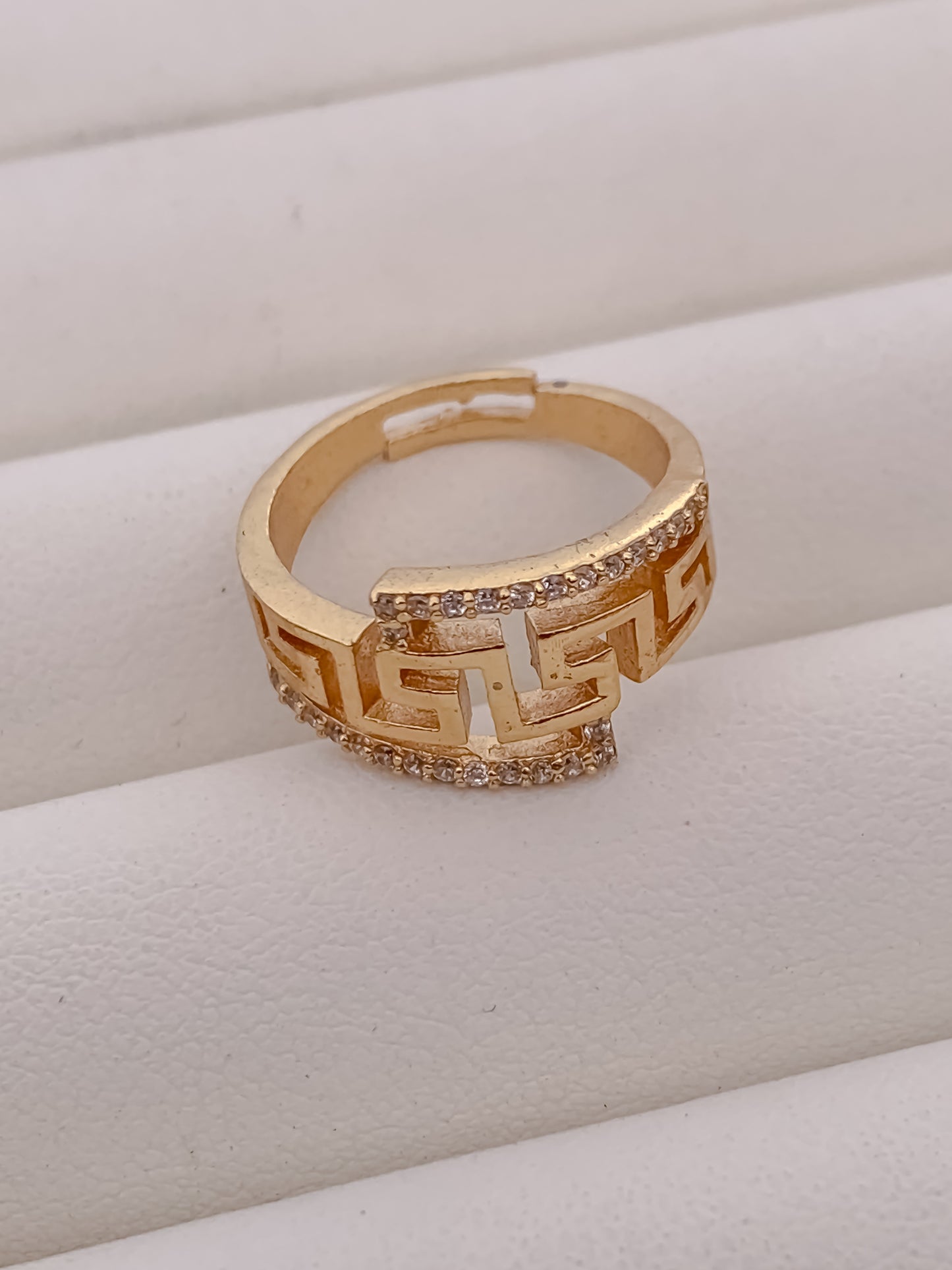 Elegant Adjustable Fancy Gold-Plated Ring