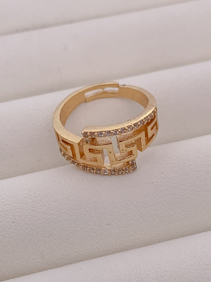Elegant Adjustable Fancy Gold-Plated Ring
