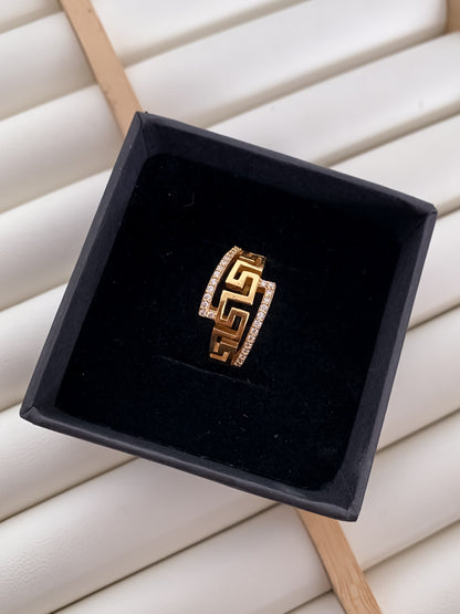 Elegant Adjustable Fancy Gold-Plated Ring