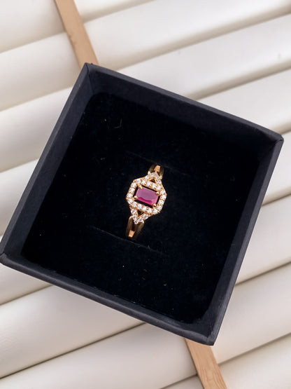 Elegant Adjustable Gold-Plated CZ Diamond Ring