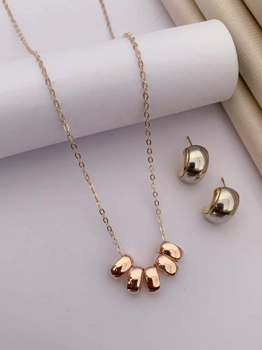 Buy 1 Get 2 Free - Fancy High Gold Steel Pendant Set - Pendant Set - Belleza Jewels