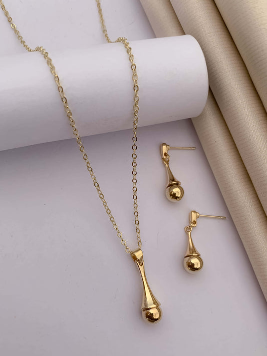 Buy 1 Get 2 Free - Fancy High Gold Hanging Steel Pendant Set - Pendant Set - Belleza Jewels