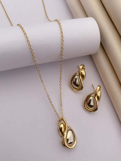 Buy 1 Get 2 Free - Fancy High Gold Plated Steel Pendant Set - Pendant Set - Belleza Jewels