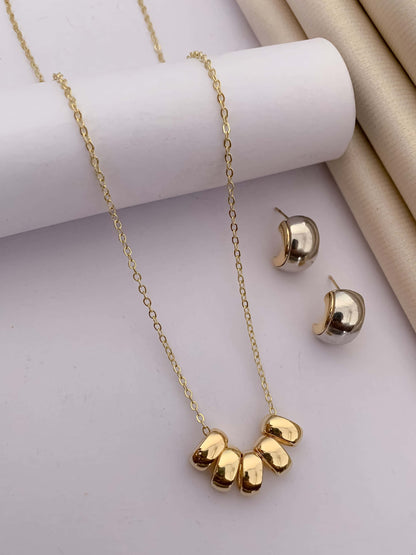 Buy 1 Get 2 Free - Fancy High Gold Delicate Steel Pendant Set - Pendant Set - Belleza Jewels