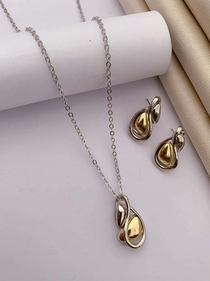 Buy 1 Get 2 Free - Fancy High Silver Plated Hanging Steel Pendant Set - Pendant Set - Belleza Jewels