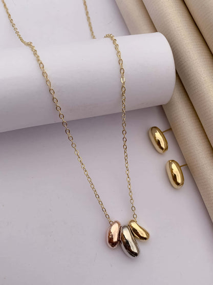 Buy 1 Get 2 Free - Fancy High Gold Plated Steel Pendant Set - Pendant Set - Belleza Jewels
