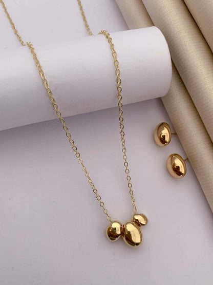 Buy 1 Get 2 Free - Fancy High Gold Plated Delicate Steel Pendant Set - Pendant Set - Belleza Jewels