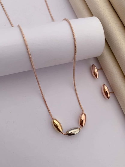 Buy 1 Get 2 Free - Fancy Gold Plated Delicate Steel Pendant Set - Pendant Set - Belleza Jewels