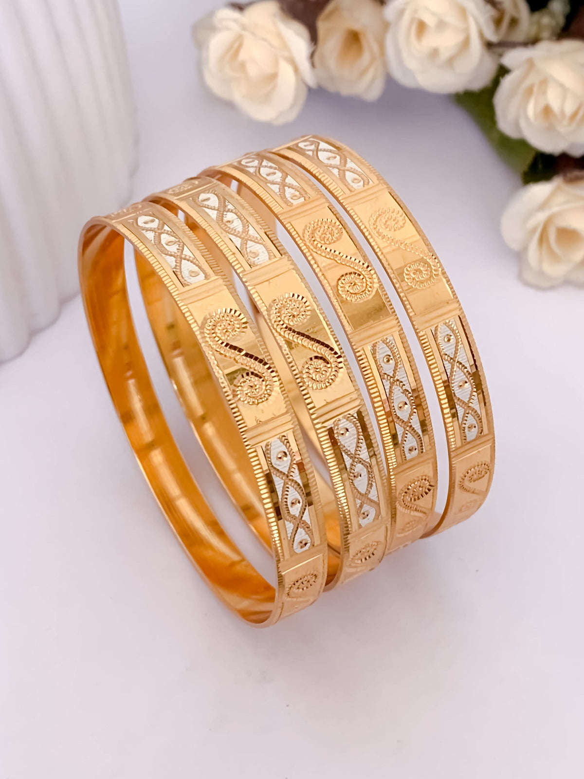 Buy 1 Get 1 Free - Bhavna Bangles ( set of 4 ) - Bangles - Belleza Jewels
