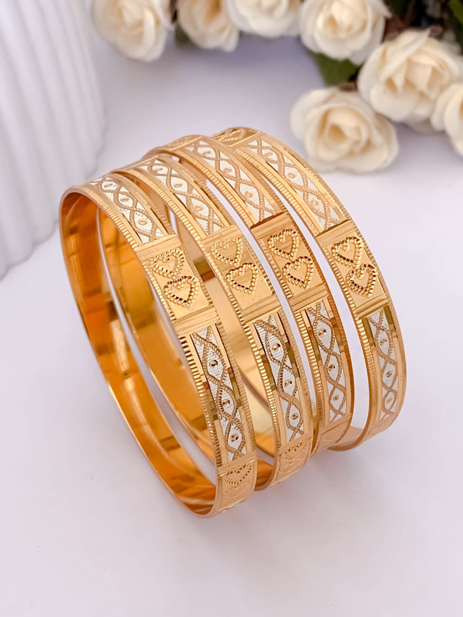 Buy 1 Get 1 Free -Priya Bangles ( set of 4 ) - Bangles - Belleza Jewels