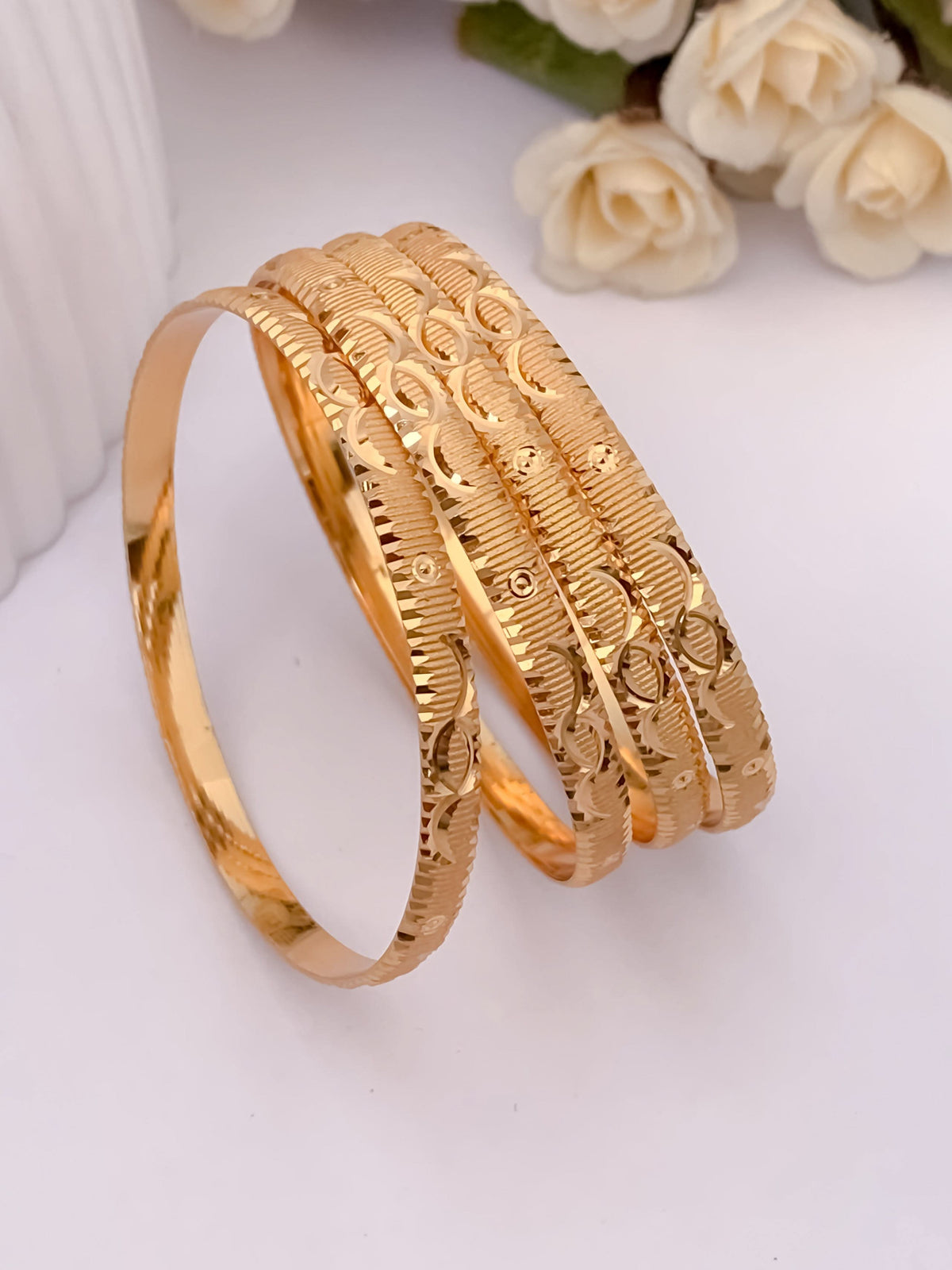 Buy 1 Get 1 Free -Radhika Bangles ( set of 4 ) - Bangles - Belleza Jewels