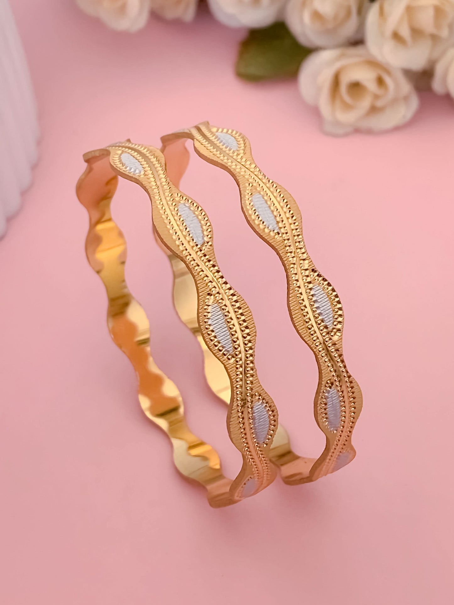 Buy 1 Get 1 Free -Dimpal Bangles ( set of 2 ) - Bangles - Belleza Jewels