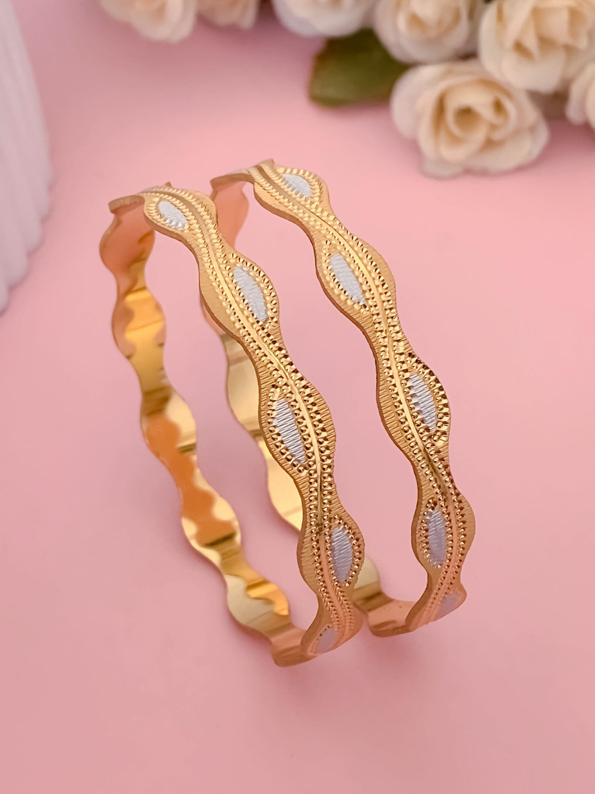 Buy 1 Get 1 Free -Dimpal Bangles ( set of 2 ) - Bangles - Belleza Jewels