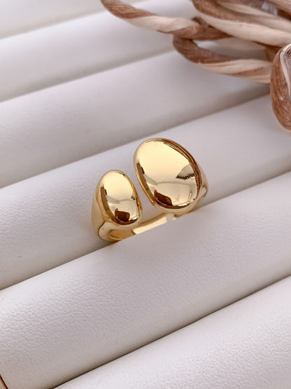 Minimalist Gold Open Adjustable Statement Ring