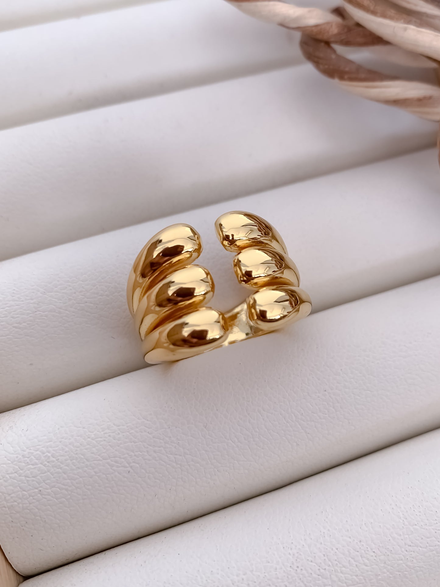 Gold Multi-Dome Adjustable Statement Ring