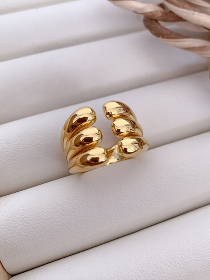Gold Multi-Dome Adjustable Statement Ring