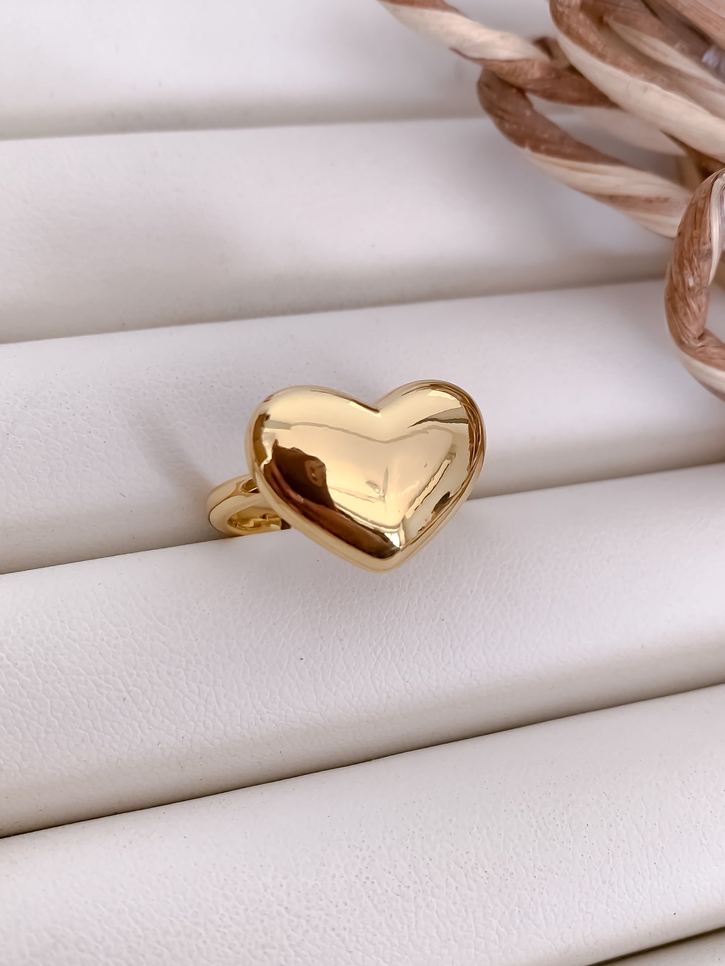 Classic Gold Heart Statement Ring