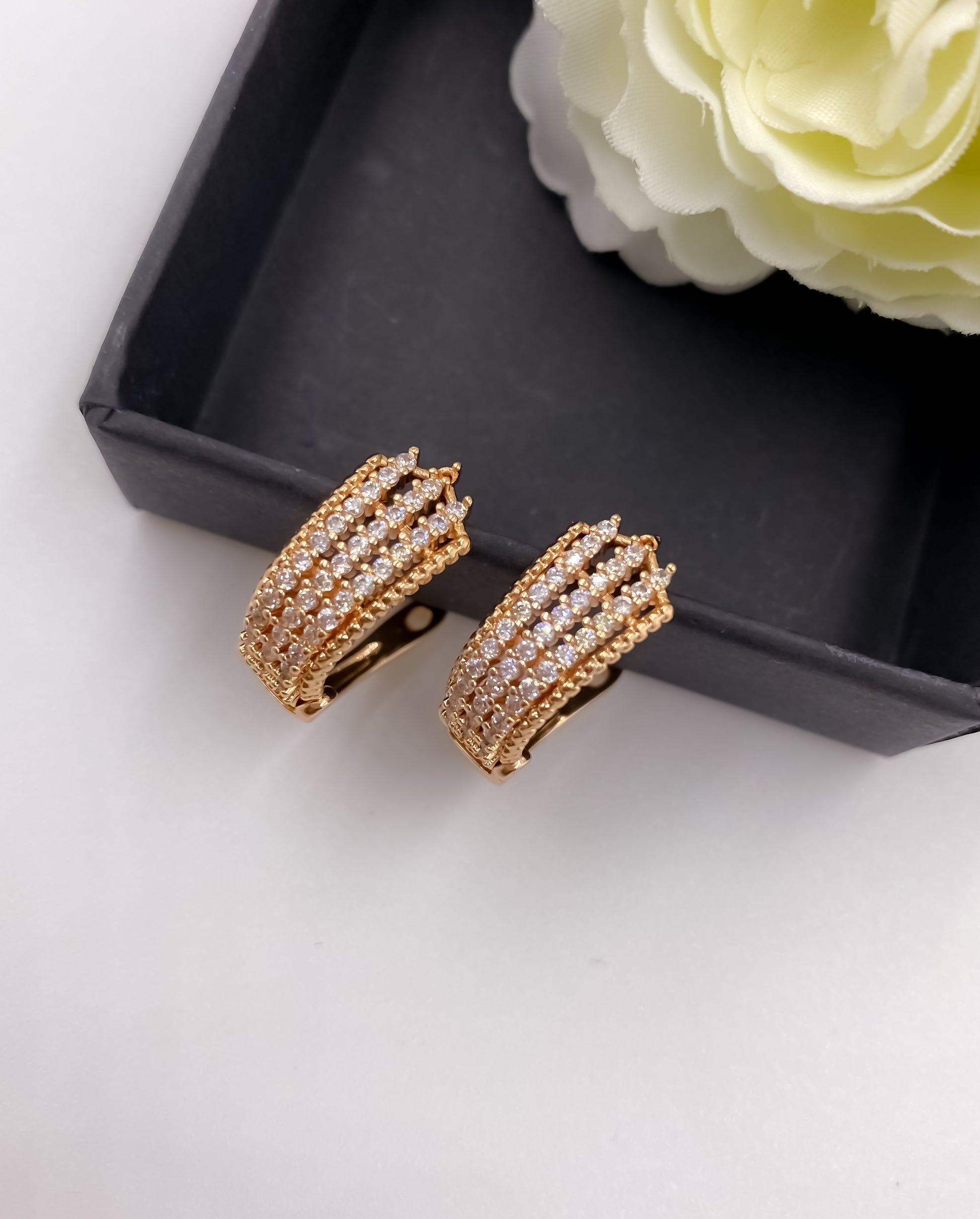 BUY 1 GET 1 FREE -American Diamond Rose Gold Fancy Delicate Bali - BALI - Belleza Jewels
