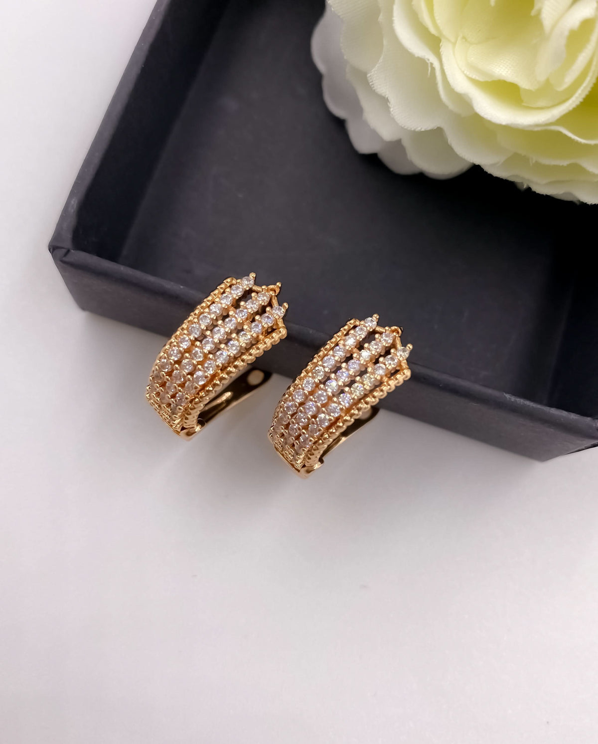 BUY 1 GET 1 FREE -American Diamond Rose Gold Fancy Delicate Bali - BALI - Belleza Jewels