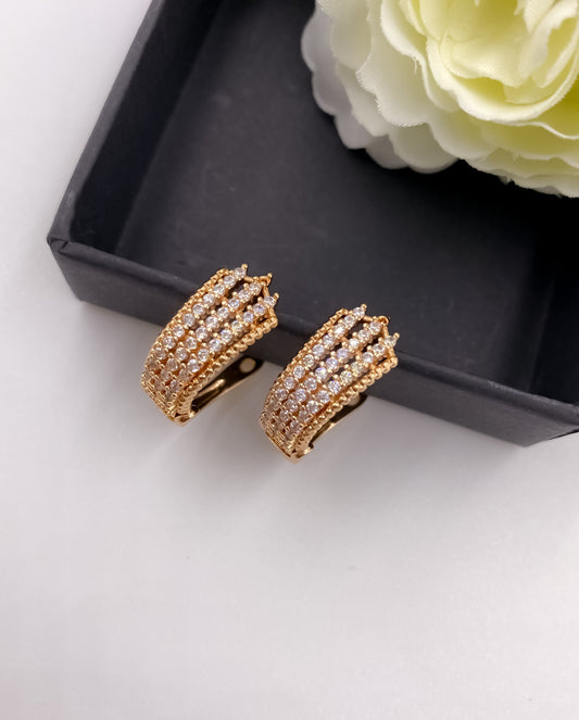 BUY 1 GET 1 FREE -American Diamond Rose Gold Fancy Delicate Bali - BALI - Belleza Jewels
