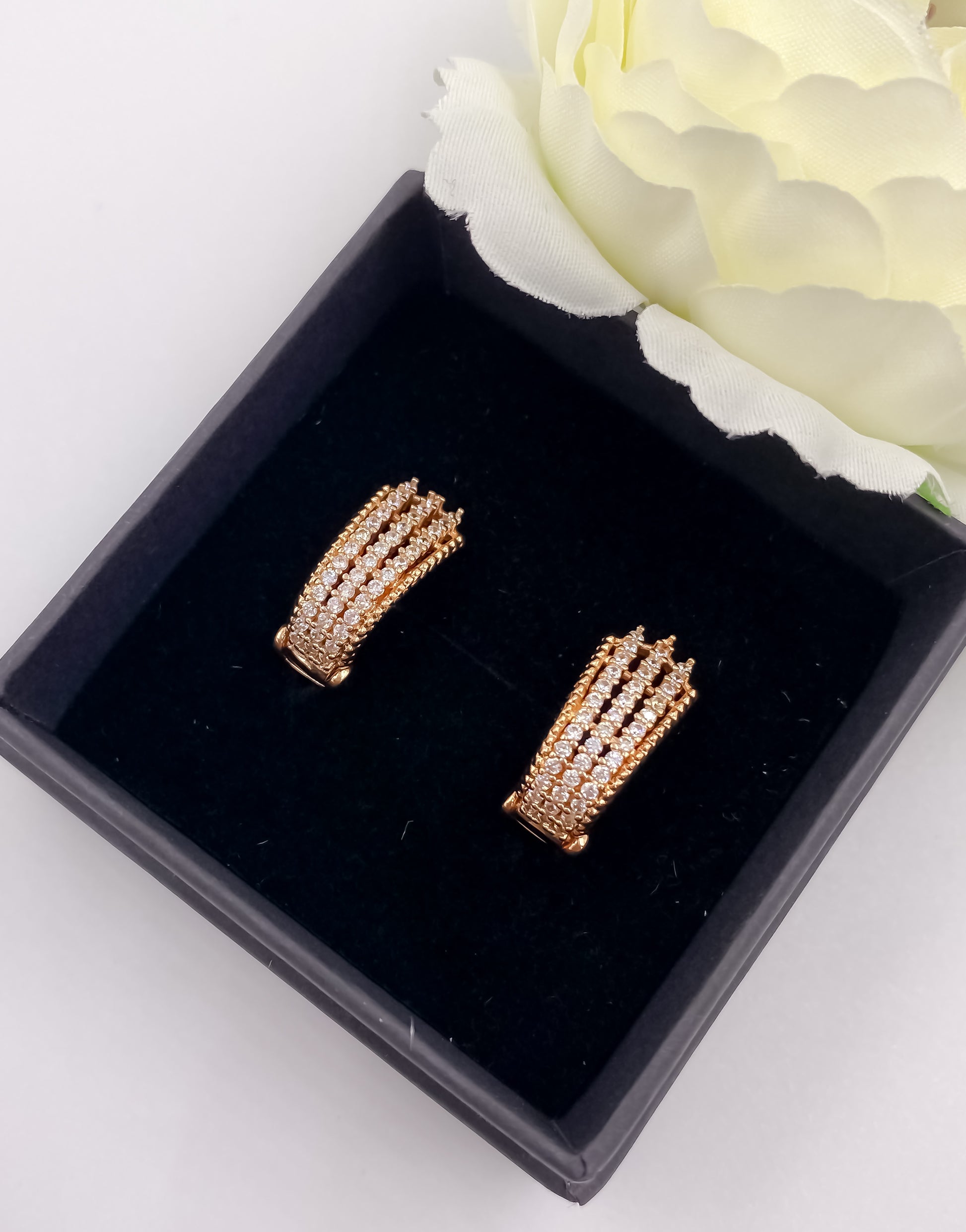 BUY 1 GET 1 FREE -American Diamond Rose Gold Fancy Delicate Bali - BALI - Belleza Jewels